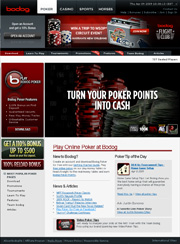 Screenshot van de Bodog Poker website