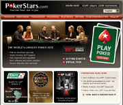 Screenshot des PokerStars Website